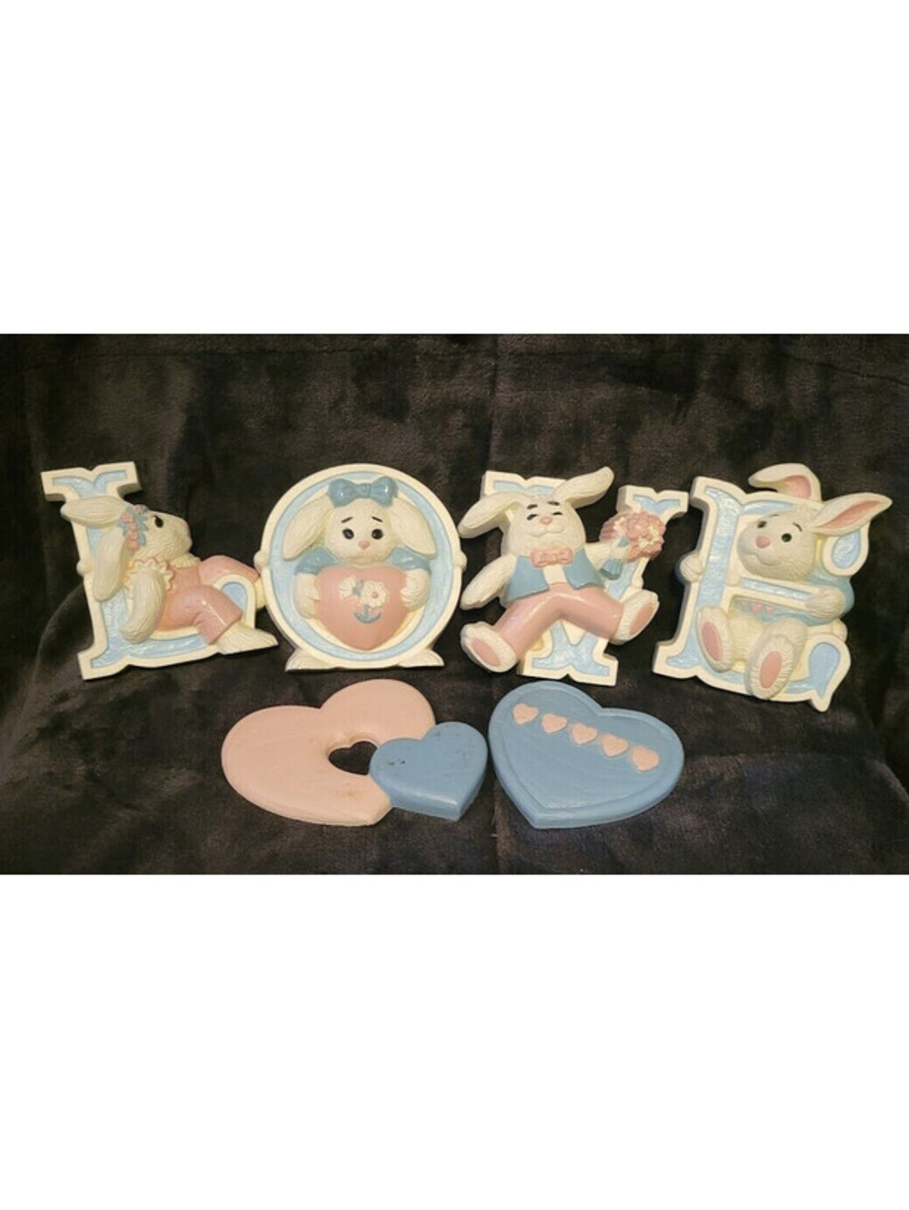 Vintage 1987 Burwood Products "LOVE" Wall Hanging with Letters and Hearts
